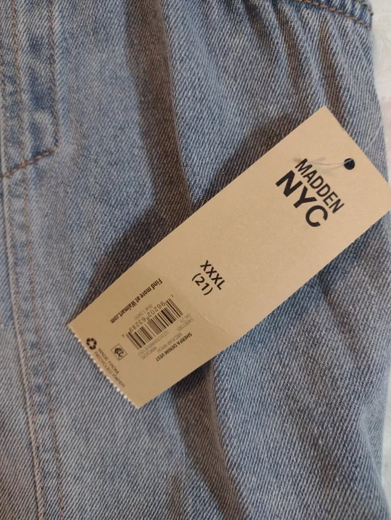 New Madden NYC Denim Vest Women XXXL Cropped Faux Sherpa Trim Front Pockets NWT - Picture 3 of 11